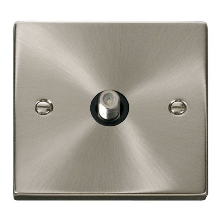 Click Deco Satin Chrome Satellite Socket Black Insert VPSC156BK
