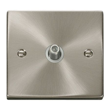 Click Deco Satin Chrome Satellite Socket White Insert VPSC156WH