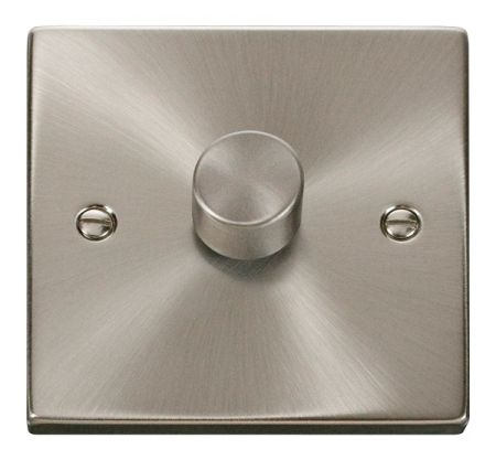 Click Deco Satin Chrome 1 Gang 2 Way 100W LED Dimmer Switch | VPSC161