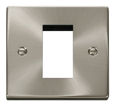 Click Deco Single Aperture Satin Chrome Unfurnished New Media Plate VPSC310