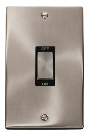 Click Deco Satin Chrome Ingot 45a DP Double Cooker Switch Black Insert | VPSC502BK