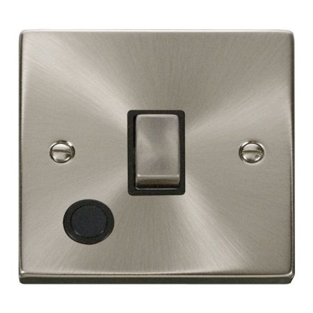 Click Deco Ingot Satin Chrome 20a DP Switch C/W Flex Outlet Black Insert VPSC522BK