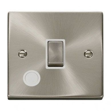 Click Deco Ingot Satin Chrome 20a DP Switch C/W Flex Outlet White Insert VPSC522WH