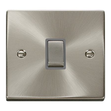 Click Deco Ingot Satin Chrome 20A Double Pole Switch Grey Insert | VPSC722GY