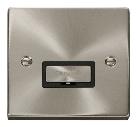 Click Deco Ingot Satin Chrome Unswitched Fused Spur Black Insert VPSC750BK