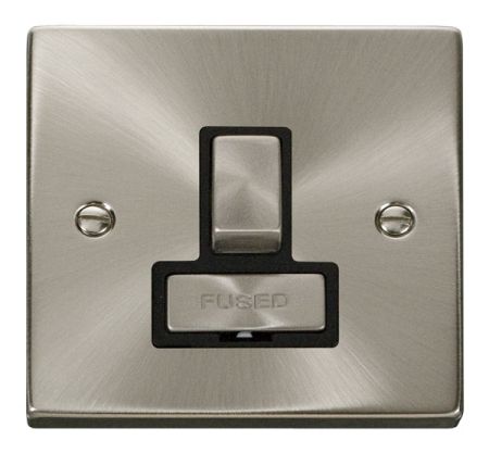 Click Deco Ingot Satin Chrome Switched Fused Spur Black Insert VPSC751BK