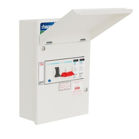 Hager VR640EVSPD 4 Way 100A Main Switch SPD EV Car Charging Consumer Unit