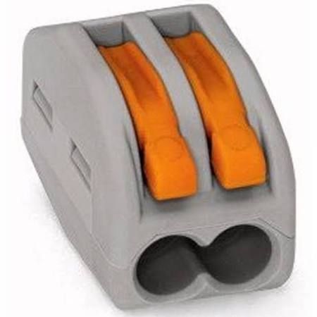WAGO 2 Conductor Compact Lever Splicing Connector 32A Pack of 50 | 222-412
