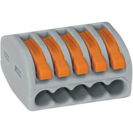 WAGO 5 Conductor Compact Lever Splicing Connector 32A Pack of 40 | 222-415
