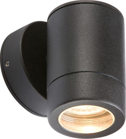 Knightsbridge IP65 Aluminium Black Fixed GU10 Down Wall Light WALL1LBK