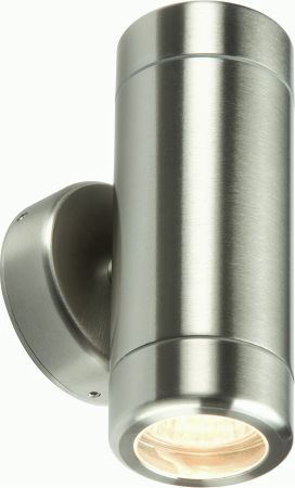 Knightsbridge IP65 GU10 35w Stainless Steel Up and Down Wall Light WALL2