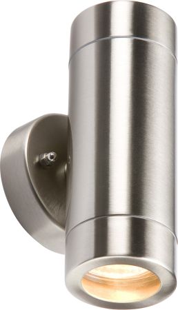 Knightsbridge IP65 GU10 Lightweight Stainless Steel Up and Down Light WALL2L