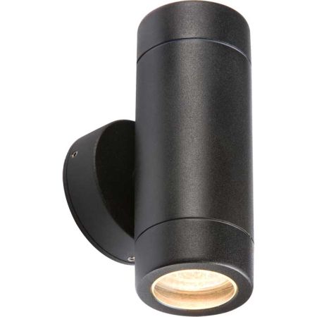 Knightsbridge IP65 GU10 35w Black Up and Down Wall Light WALL2LBK
