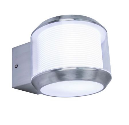 Lutec 5198701001 Whisper Stainless Steel Round IP44 Wall Light