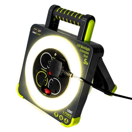 Masterplug Pro-XT 4 Socket LED Work Light Extension Reel | WLU05134SL