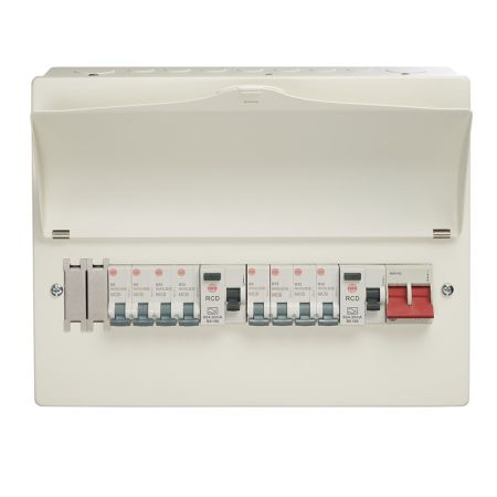 Wylex 10 Way Pre-Populated Dual RCD High Integrity Consumer Unit | WNM1769