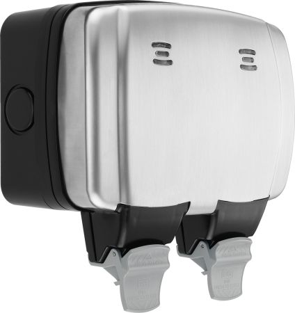 BG Decorative Weatherproof WPL22 IP66 2 Gang 13A 2 Pole Switched Socket