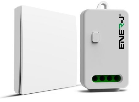 ENER-J 1 Gang Wireless Kinetic Switch & 100W RF Wi-Fi Dimmable Receiver Kit | WS1061X