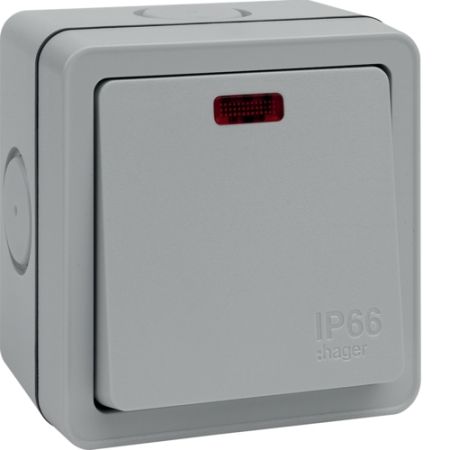 Hager Sollysta IP66 20A 1 Gang 1 Way Double Pole Switch | WXPDP84
