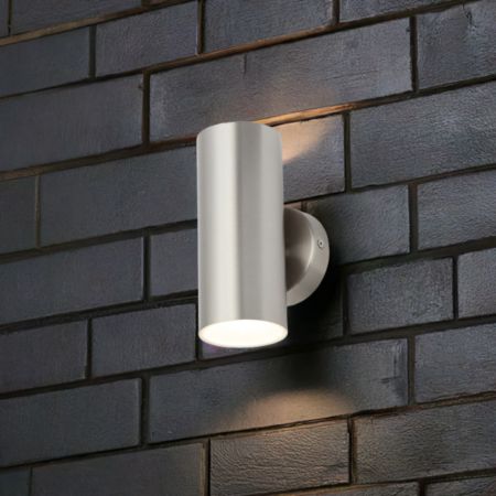 Forum Zink Melo Outdoor Stainless Steel Integrated 4000k LED Up & Down IP44 Wall Light | TS-34944-SST