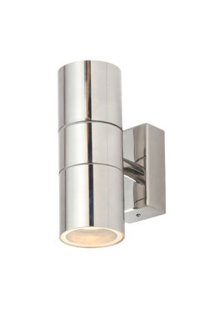 Forum Zinc Leto ZN-20941-POLSST Up & Down GU10 Wall Light Polished Stainless Steel