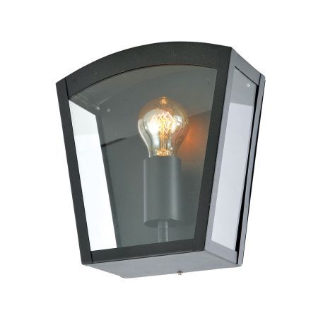 Zinc Artemis Curved Exterior Box Lantern Black ZN-20945-BLK