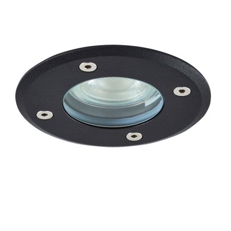 Forum ZN-20965-BLK Pan Single Light Stainless Recessed Steel Walk Over Ground Light Black