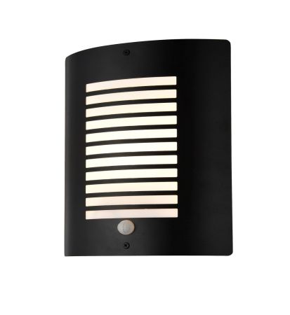 Zinc ZN-28708-BLK Sigma Panel Slatted PIR Wall Lantern Textured Black