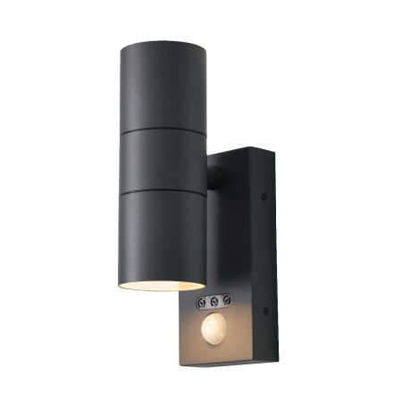 Forum Zinc Leto Up & Down IP65 PIR Wall Light Anthracite | ZN-29179-ANTH