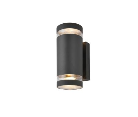 Forum Zinc Lens Up & Down Wall Light Anthracite | ZN-29189-ATR