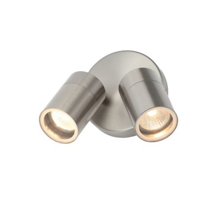 Forum Zinc Leto Twin IP65 Wall Light Stainless Steel | ZN-34018-SST-65