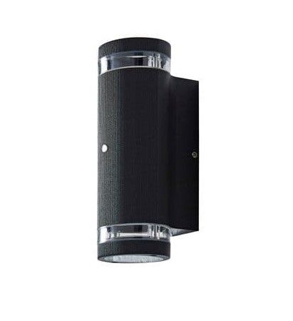 Zinc Helix Photocell Up & Down GU10 Wall Light Black | ZN-35685-BLK