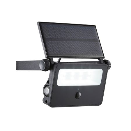 Forum Solar Powered 2w 6000k Security Light with PIR Black | ZN-37052-BLK