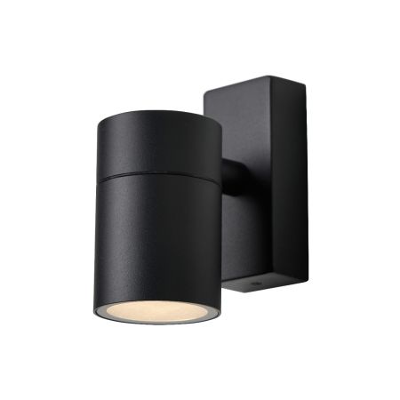 Forum Zinc Leto ZN-37940-BLK Single Down GU10 IP65 Wall Light Black