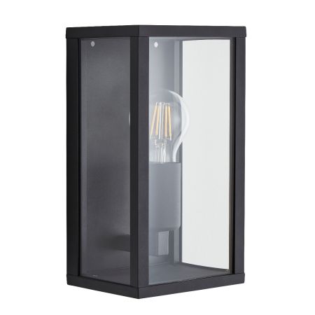 Forum Zink Chinon Panel Box Wall Lantern Black | ZN-38640-MBLK