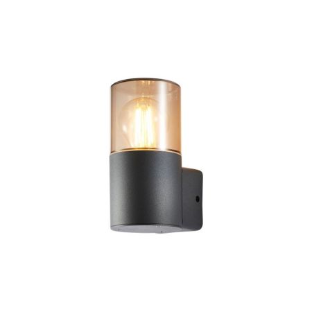 Forum Zink Beata Round Uplight Wall Light Grey/Smoke | ZN-41099-GRYSM