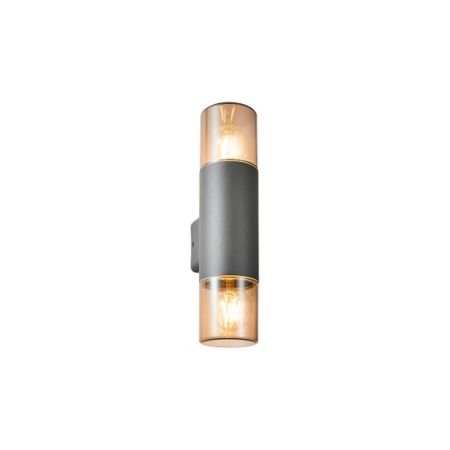 Forum Zink Beata Up & Down Wall Light Grey/Smoke | ZN-41711-GRYSMK