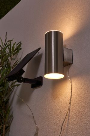 Forum Zink Solar Eldon Up/Down Solar Wall Light Stainless Steel | ZN-42040