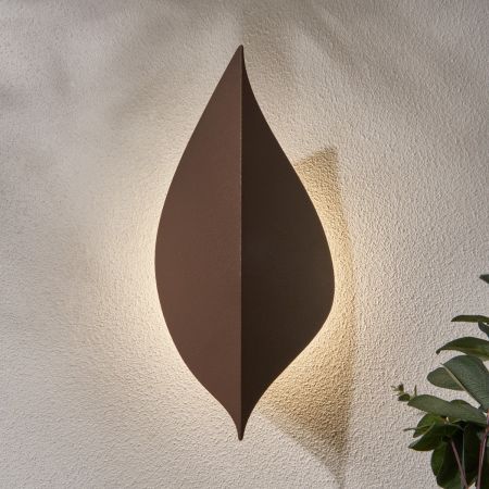 Forum Zink ZN-43344-RST Alani 9w LED Leaf Style Wall Light IP65 Rust