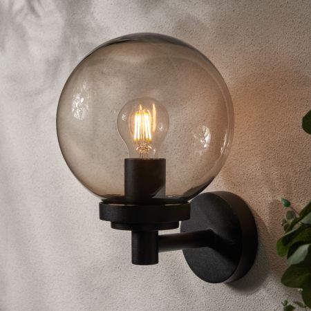 Forum Zink ZN-44227-BLK Gaki 1 x E27 Globe WL IP44 Black/Smoke