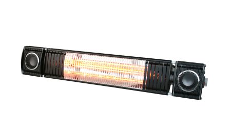 Forum Zink 2Kw Wall Mount Radiant Patio Heater with Wireless Speaker & Remote Control | ZR-37444-BLK