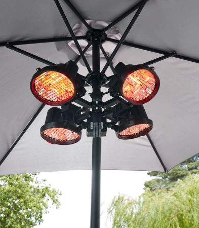 Forum Zink 4-WAY Infrared Parasol Heater | ZR-37445-BLK