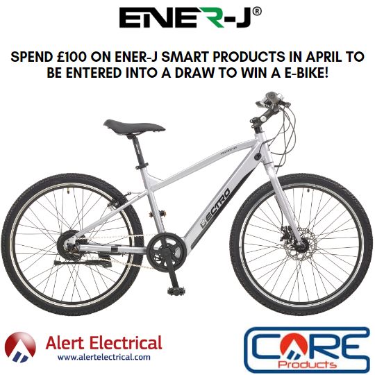 Win an E-Bike this April with Ener-J Smart & Alert Electrical