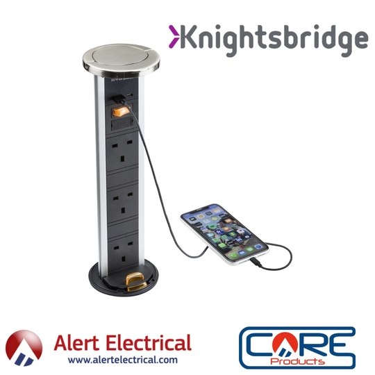 Bring the power of USB to any Kitchen worktop with Knightsbridge Pop-UP Sockets