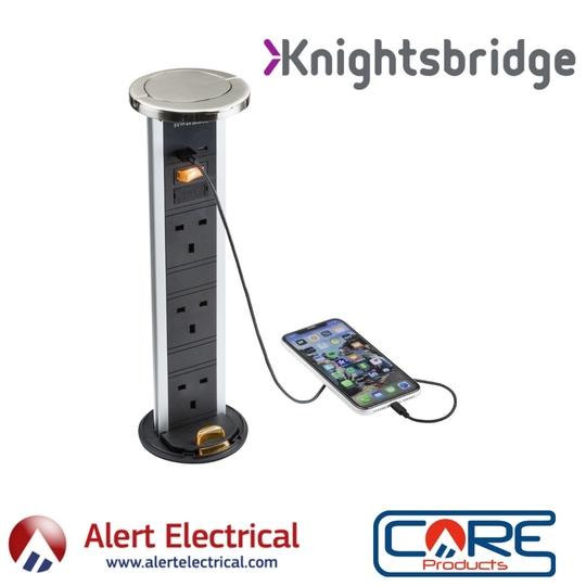 Bring the power of USB to any Kitchen worktop with Knightsbridge Pop-UP Sockets
