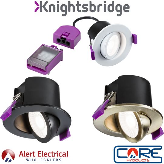 Get Ready to transform your space with the Knightsbridge SpektroLED Evo Tilt Fire Rated IP65 CCT LED Downlight